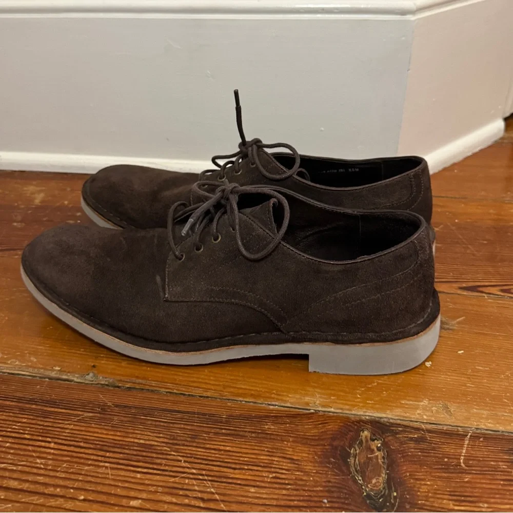 John Varvatos Star USA Suede Oxford Dress Shoes Brown Mens Size 9.5 M - Picture 3 of 10